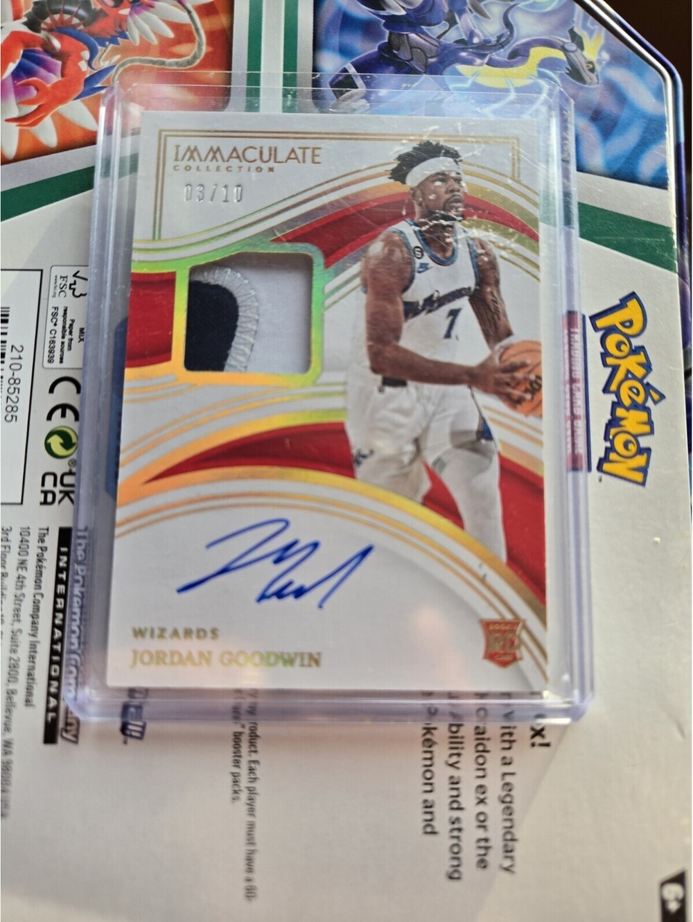 2022-23 Immaculate Jordan Goodwin Jersey Auto On Card Gold Rookie RC /10